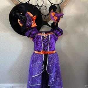 SOLD Disney Parks Disneyland Minnie Mouse Witch Costume dress with Hat and Mou